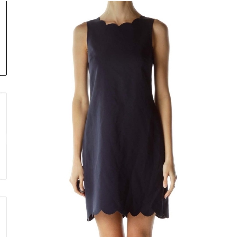 J. Crew Scalloped Sheath Dress navy blue Size 0